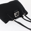 FENDI Mamma Baguette Tote Bag Black Silver Auth 171610-6