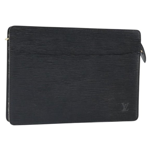LOUIS VUITTON Epi Pochette Homme Clutch Bag Black M52522 LV Auth 171613