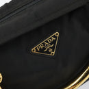 PRADA Hand Bag Nylon Black Gold Auth 171614-14