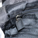 PRADA Hand Bag Nylon Black Gold Auth 171614-20