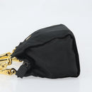 PRADA Hand Bag Nylon Black Gold Auth 171614-5