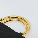 PRADA Hand Bag Nylon Black Gold Auth 171614-8