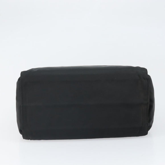 PRADA Hand Bag Nylon Black Gold Auth 171614