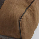 Christian Dior Trotter Canvas Handtas Suède Goud Bruin Auth 171625-15