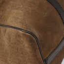 Christian Dior Trotter Canvas Handtas Suède Goud Bruin Auth 171625-16