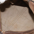 Christian Dior Trotter Canvas Handtas Suède Goud Bruin Auth 171625-11