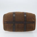 Christian Dior Trotter Canvas Handtas Suède Goud Bruin Auth 171625-5