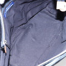 BURBERRY Nova Check Hand Bag Canvas Navy Silver Auth 171626-12