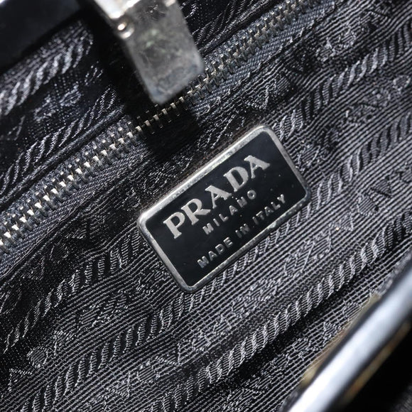 PRADA Shoulder Bag Nylon Black Silver Auth 171629