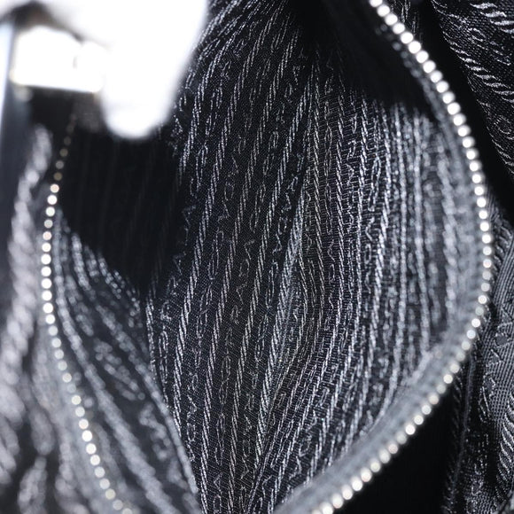 PRADA Shoulder Bag Nylon Black Silver Auth 171629