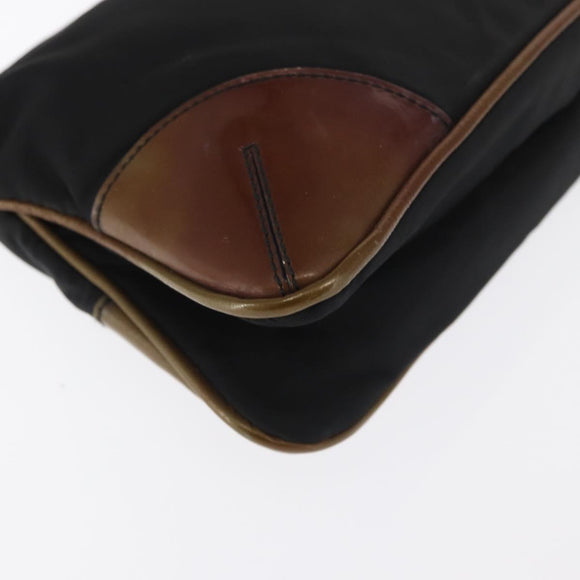 PRADA Shoulder Bag Nylon Black Silver Auth 171630