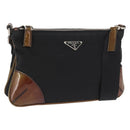 PRADA Shoulder Bag Nylon Black Silver Auth 171630-1