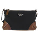 PRADA Shoulder Bag Nylon Black Silver Auth 171630-13
