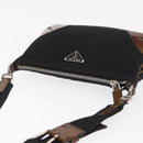 PRADA Shoulder Bag Nylon Black Silver Auth 171630-6