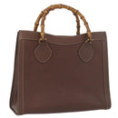GUCCI Bamboo Hand Bag Leather Brown Gold 002 1186 0260 Auth 171636-1
