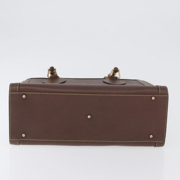GUCCI Bamboo Hand Bag Leather Brown Gold 002 1186 0260 Auth 171636