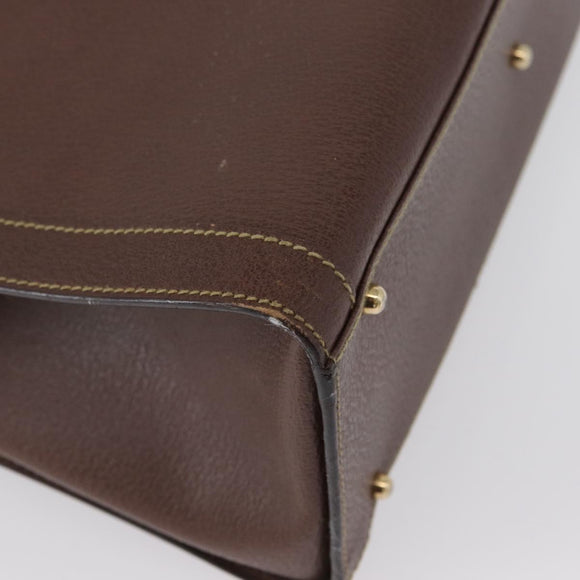 GUCCI Bamboo Hand Bag Leather Brown Gold 002 1186 0260 Auth 171636
