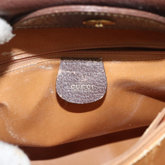GUCCI Bamboo Hand Bag Leather Brown Gold 002 1186 0260 Auth 171636