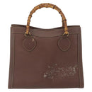 GUCCI Bamboo Hand Bag Leather Brown Gold 002 1186 0260 Auth 171636-2