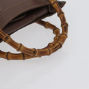 GUCCI Bamboo Hand Bag Leather Brown Gold 002 1186 0260 Auth 171636-8