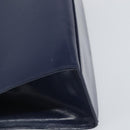 CELINE Hand Bag Leather Navy Gold Auth 171637-13