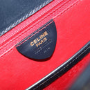 CELINE Hand Bag Leather Navy Gold Auth 171637-16