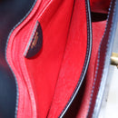 CELINE Hand Bag Leather Navy Gold Auth 171637-22