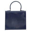 CELINE Hand Bag Leather Navy Gold Auth 171637-3