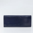 CELINE Hand Bag Leather Navy Gold Auth 171637-9