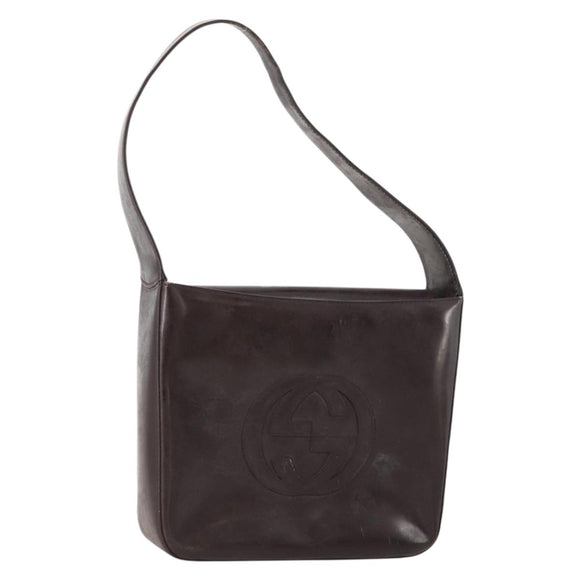 GUCCI Shoulder Bag Patent leather Brown 000 1013 0506 Auth 171641