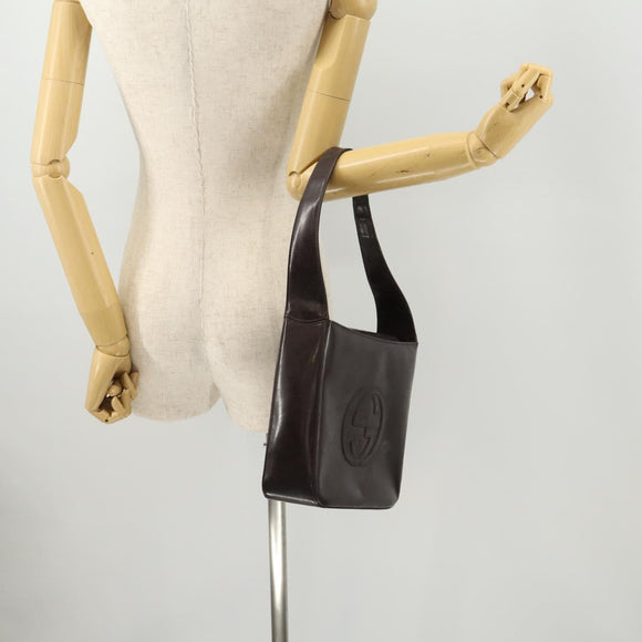 GUCCI Shoulder Bag Patent leather Brown 000 1013 0506 Auth 171641