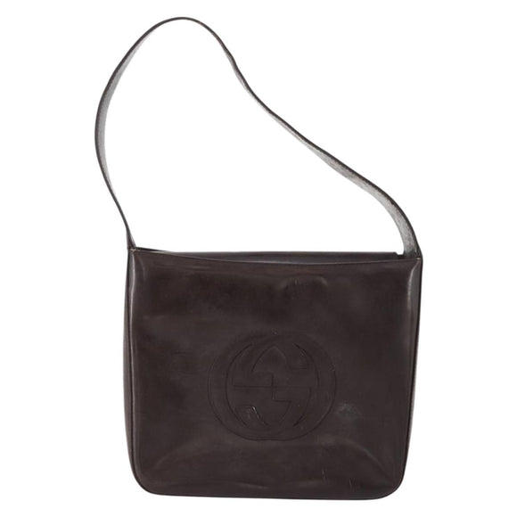 GUCCI Shoulder Bag Patent leather Brown 000 1013 0506 Auth 171641