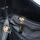 Salvatore Ferragamo Gancini Schultertasche Lackleder Gold Schwarz Auth 171642-20