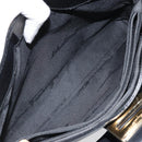 Salvatore Ferragamo Gancini Schultertasche Lackleder Gold Schwarz Auth 171642-24