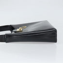 Salvatore Ferragamo Gancini Schultertasche Lackleder Gold Schwarz Auth 171642-4