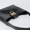 Salvatore Ferragamo Gancini Schultertasche Lackleder Gold Schwarz Auth 171642-6