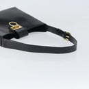 Salvatore Ferragamo Gancini Schultertasche Lackleder Gold Schwarz Auth 171642-7
