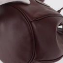 CARTIER Must Line Purse Shoulder Bag Leather Bordeaux Gold Auth 171643-14