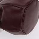 CARTIER Must Line Purse Shoulder Bag Leather Bordeaux Gold Auth 171643-15
