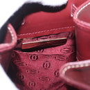 CARTIER Must Line Purse Shoulder Bag Leather Bordeaux Gold Auth 171643-17