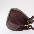 CARTIER Must Line Purse Shoulder Bag Leather Bordeaux Gold Auth 171643-3