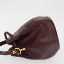 CARTIER Must Line Purse Shoulder Bag Leather Bordeaux Gold Auth 171643-4