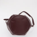 CARTIER Must Line Purse Shoulder Bag Leather Bordeaux Gold Auth 171643-5