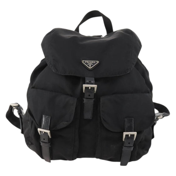 PRADA Rucksack Nylon Schwarz Silber Original 171645