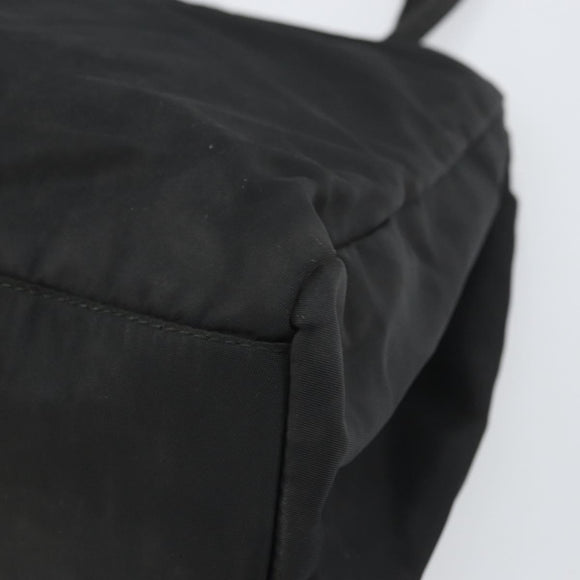 PRADA Hand Bag Nylon Black Silver Auth 171646