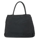 PRADA Hand Bag Nylon Black Silver Auth 171646-2