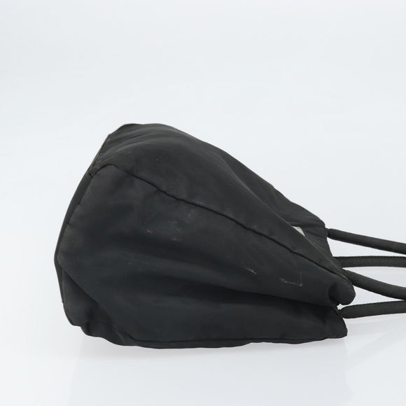 PRADA Hand Bag Nylon Black Silver Auth 171646