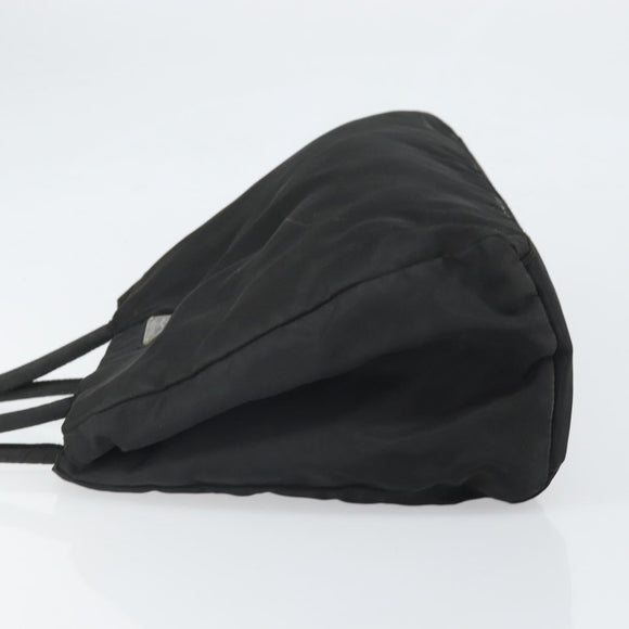 PRADA Hand Bag Nylon Black Silver Auth 171646