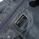 PRADA Hand Bag Nylon Black Silver Auth 171648-18