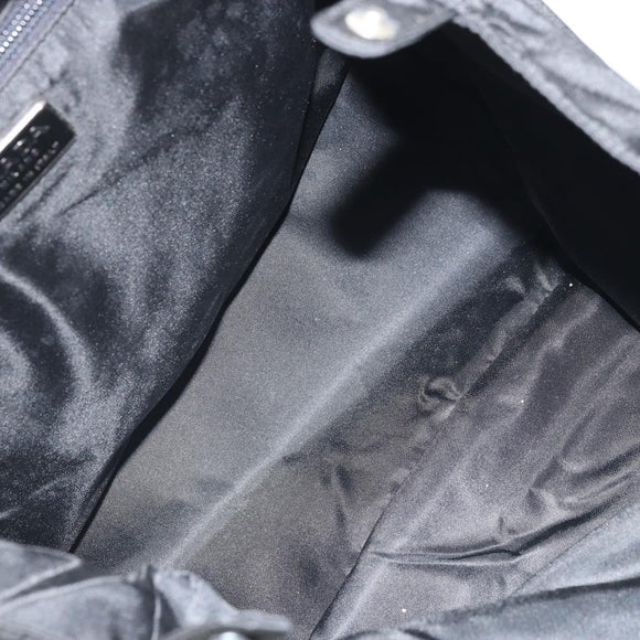 PRADA Hand Bag Nylon Black Silver Auth 171648